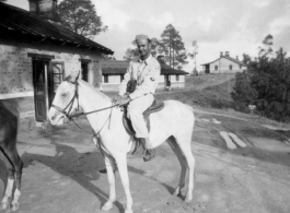 GI on horse ride during R&R at Darjeeling, India. 2005th Ordnance Maintenance Company, 28th Air Depot Group, in India during WWII.