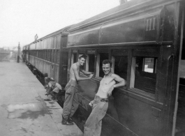 Railroad in India as seen by men of the 2005th Ordnance Maintenance Company during WWII.