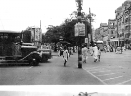 Bustling streets in India during WWII.