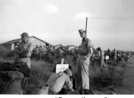 Men of the 2005th Ordnance Maintenance Company, at camp at Karachi, India. During WWII.