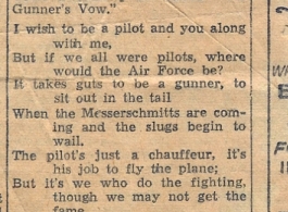 A Gunner's Vow printed in a news clipping.