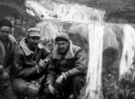 GIs in front of Huangguoshu Waterfall in Guizhou province, China, during WWII>