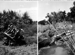 The horrific results of a crash of an aircraft built on the B-24 air frame somewhere in the CBI.  From the collection of David Firman, 61st Air Service Group.