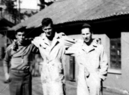American servicemen pose on the road, probably at Yangkai.