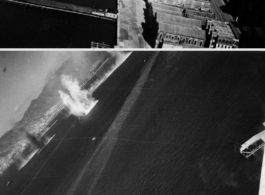Photos of close-in bombing. From a mission on Hong Kong, 491st Bomb Squadron. 