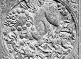 A carved wood panel, usually part of a door or partition.  In Yunnan or Guangxi province.