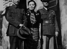 Chiang Kai-shek and Madame Chiang Kai-shek with Gen. Chennault in China during WWII.  From the collection of Hal Geer.