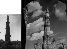 The Qutub Minar in Delhi, a GI tourist attraction during wartime.  Photo from Walter Johnson.