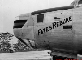 A B-24 (or C-87) named 'Fate's Rebuke' in the CBI.  From the collection of David Firman, 61st Air Service Group.