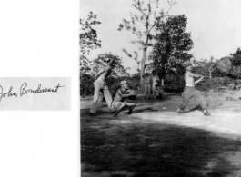GIs play baseball in the CBI during WWII.  Photo from John Bondurant.