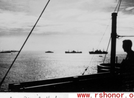 Sunset in Manilla Harbor, as GIs make their way back home after WWII.