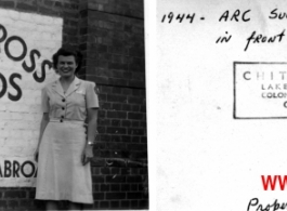 Sue Blackney  in front of the American Red Cross "Crossroads Club" in Colombo, Ceylon, 1944.  Photo from Don Kleiner.