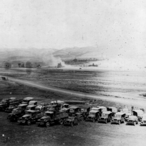 US vehicles in the midst of retreat in China during WWII.