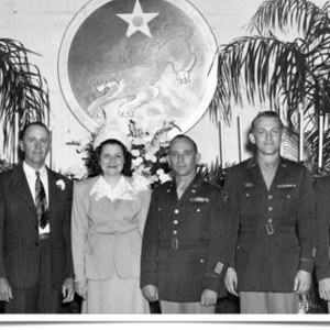 A "Flying Tigers" Reunion: Chaplain Mengel is pictured second from the right in this postwar reunion photo.