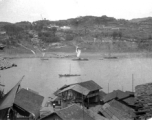 Boats on a river in China. Edward Gable served in northern China.