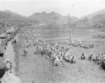 Chinese Soldiers massed and ready for convoy at Guilin just prior to evacuation of the American bases there in the face of the Japanese Ichigo campaign in late 1944.