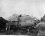 Crashed B-25 being salvaged by the 12th Air Service Group in the CBI. During WWII.