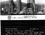 Col. J.W. Sells, Brig Gen. Frank Dorn, and Maj. Gen. Hsiung Pin look over the ruins of Tengchong from the city walls.  December 18, 1944.  Photo by T/Sgt. S. L. Greenberg. 164th Signal Photographic Company.  Passed by William E. Whitten.