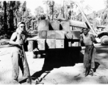 797th Engineer Forestry Company mill in Burma, cutting beams and delivering them for bridge building along the Burma Road.  During WWII.