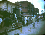 Busy street in Calcutta, India, during WWII.