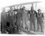 Flying cadets at Oxnard, CA, flying Stearman PT-13 ATs. during WWII.   Richard D. Harris third from the right.