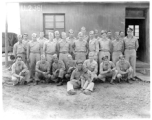 Possibly personnel of the 9th Bombardment Squadron, 7th Bombardment Group, 10th Air Force. During WWII. With a small Chinese boy. This seems to be the same group as in this image.  Some names:  Barry Diamond. Bronx, New York.  Joe T. Daniels. North Carolina.  "Sam" Isamu S. Higurashi. Seattle, WA. ASN 37716688.  Dan Holland. Chicago, Illinois.  Tom Livingford. Lewistown, PA.  Bill Muir. Concord, New Hampshire.  C. N. Gordon. Seattle, WA.  L. L. Penson. De Queen, Arkansas.  Dom P. Tatangelo. Schenectady, New