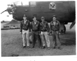 Flyers with their B-25 at Chakulia, India, in 1943.  Dave Hayward, Tony Mercep, George Scearce, Wilber Pritt.  22nd Bombardment Squadron, in the CBI.