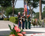 The U.S. Military and The Philippine Army presenting their countries' flags on Memorial Day 2006.  Photo by Dave Dwiggins.