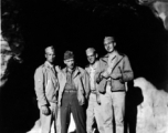 American GIs pose in a cave entrance in SW China during WWII.
