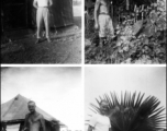 William J. Pribyl, Jr., 961st Petroleum Products Laboratory, in various poses in India: Around camp, looking at flora. During WWII.