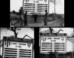 A large sign on the Ledo-Burma Road during WWII.