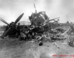 A wrecked and burned airplane in SW China during WWII.