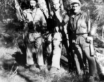 Intrepid GIs out exploring (or maybe even hunting) with their carbines among the pines near Yangkai. During WWII.