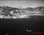 Aerial view from a mission on Hong Kong, 491st Bomb Squadron, showing environs of Hong Kong.