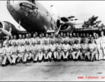 Officers of the 61st Air Service Group in Shamshernagar, India in August 1945, posing before the C-47 "Regina the Queen".  10 Army Air Force.