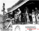 Chinese soldiers during in a ceremony as part of a shooting contest (射击比赛) in southern China, probably Yunnan province, or possibly in Burma.