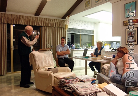 Hal Geer telling stories to our group late into the night.