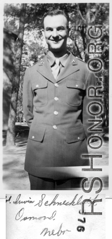 Pvt. Irwin Schneckloth, from Osmond, Nebraska. 2005th Ordnance Maintenance Company,  28th Air Depot Group.