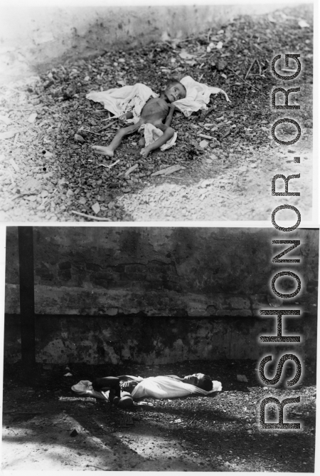 People lost to famine or disease or other causes.  Scenes in India witnessed by American GIs during WWII. For many Americans of that era, with their limited experience traveling, the everyday sights and sounds overseas were new, intriguing, and photo worthy.