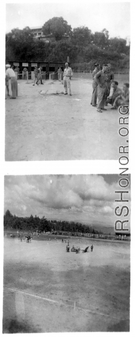 Horse racing--with betting--at Darjeeling, India, during WWII.