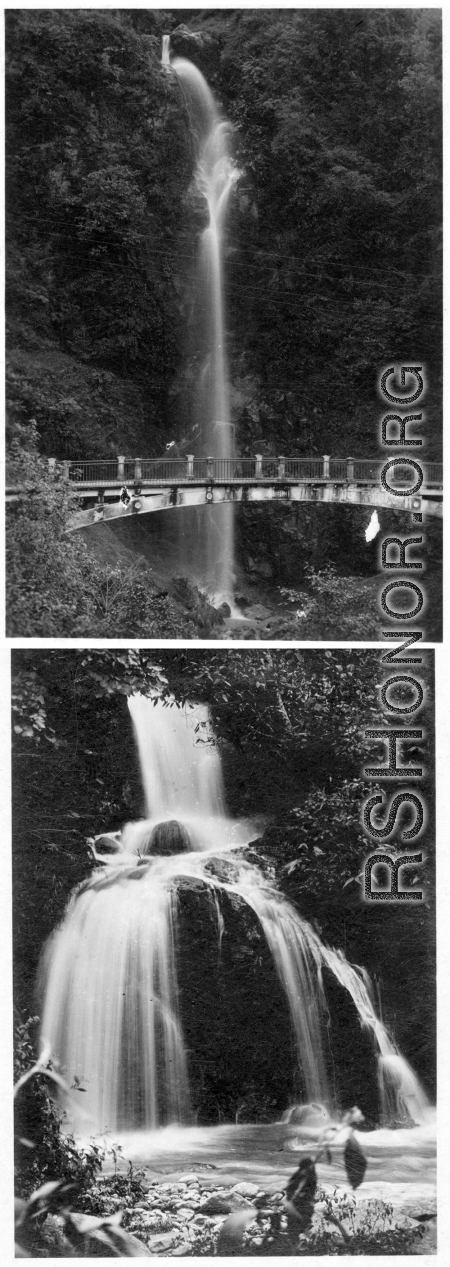 Victoria Falls and bridge at Darjeeling, India, during WWII.