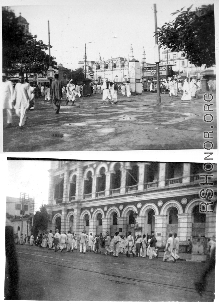 Bustling streets in India during WWII.