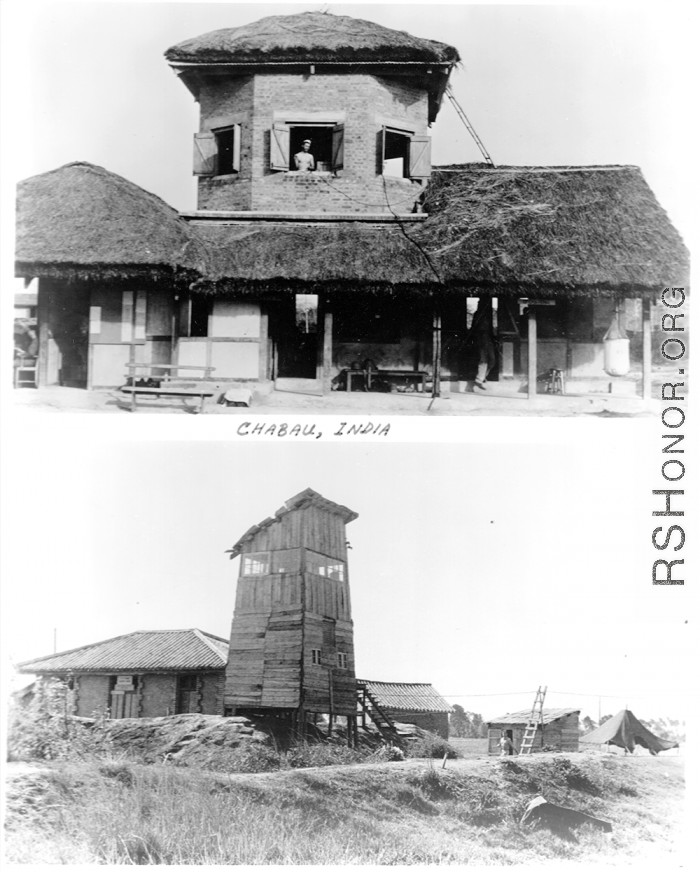 Control towers, top tower at Chabua, India, during WWII.