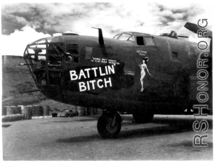 B-24 "BATTLIN' BITCH" in the CBI during WWII.