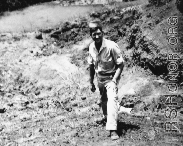 M/Sgt. Hagerty at Luliang Air Base, Yunnan, China, during 1945.  From the collection of David Axelrod.