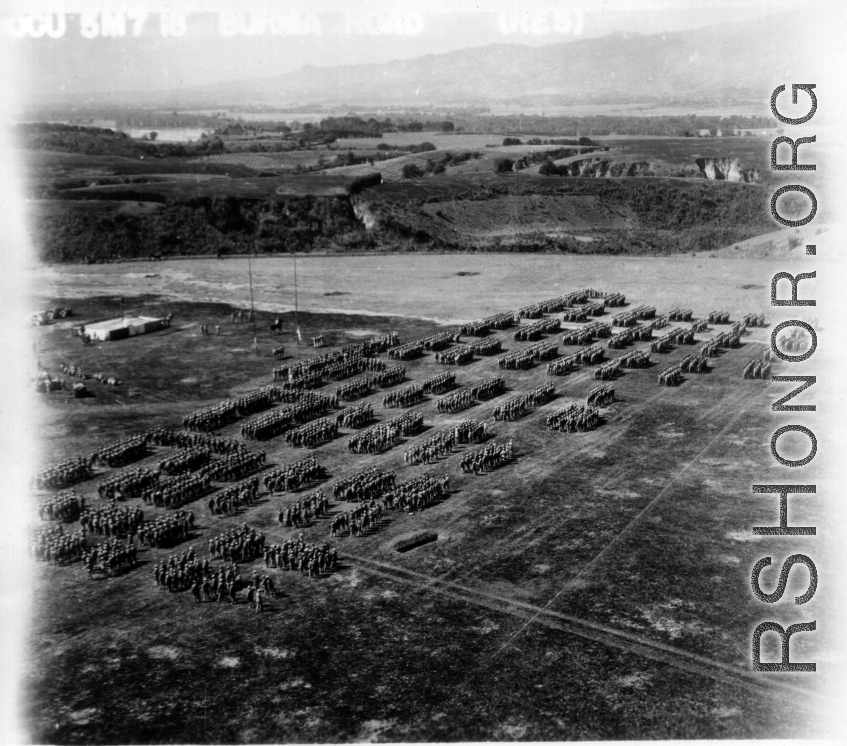 10CU Burma Road (Res).  A field of Chinese soldiers standing in ranks.