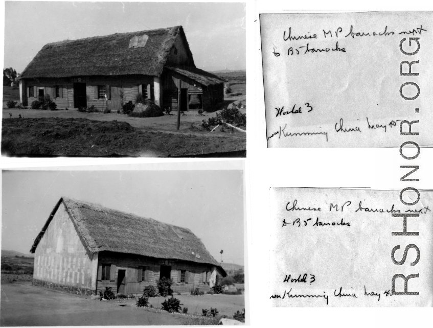 Chinese MP barracks at Hostel #3, Kunming, China, May 1945.