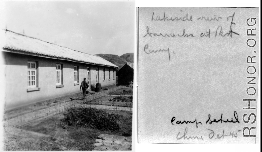 Barracks at Camp Schiel, US Military rest camp in Yunnan, China, during February 1945.