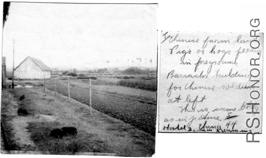 Farm near Hostel #3, Kunming, China, 1944.