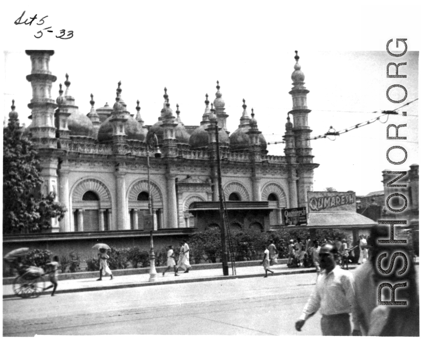 Building in India during WWII.  Photo from  Emery and Beth Vrana.